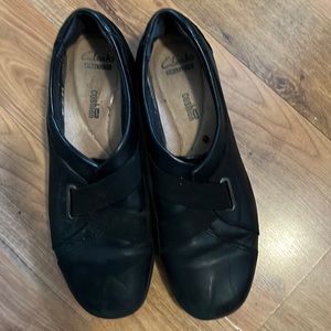 Clarks ladies slip ons.